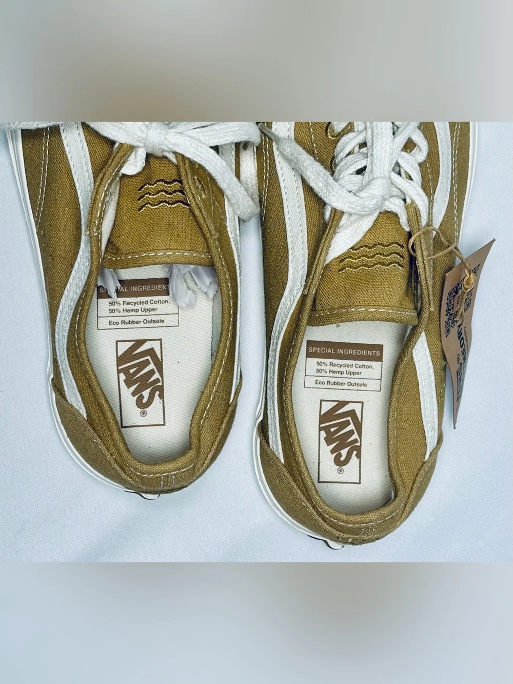 Vans Old Skool Eco Theory Peace Leaf Skate Sneakers Mens 10 NEW Mustard Gold